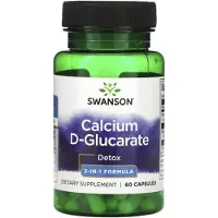 Swanson Health , Kalcium D-Glucarat, Detox, 2-i-1 Formel, 60 Kapsler