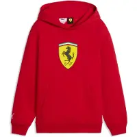 Puma Scuderia Ferrari Coloured Shield Hoodie Youth, Motorsport, Rosso Corsa, 11-12Y