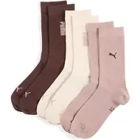 Puma Unisex Crew Socks (3-Pack), Women, Beige Combo, 39-42