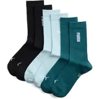Puma Unisex Crew Socks (3-Pack), Women, Petrol Green, 43-46
