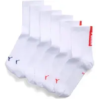 Puma Unisex Short Socks (3-Pack), Men, White/Various Logo Colors, 35-38