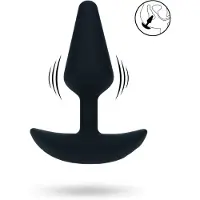 Vuxen Classic Vibrating Silicone Anal Plug - S - Black