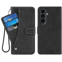 Mtp Products Samsung Galaxy S26 Elegant retro-pungetui med roterende kortholder - sort