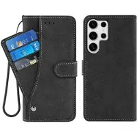 Mtp Products Samsung Galaxy S26 Ultra Elegant retro-pungetui med roterende kortholder - sort