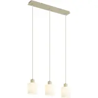 QAZQA Skandinavisk pendellampe beige med hvidt glas 3-lys - Wisp