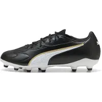 Puma KING 20 MATCH FG/AG Football Boots Youth, Shoes, Black/White/Gold, 38.5