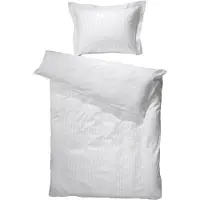 Turiform Hvidt sengetøj - 100% egyptisk bomuldssatin - Baby sengetøj 70x100 cm - Turistripa - Smalle striber