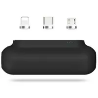 Mtp Products PUP-0373-V2 Mini Powerbank med magnetiske stik - 3200mAh - Sort