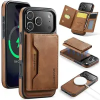 DG Ming iPhone 17 Pro/18 Pro MagKing K2 MagSafe-etui med aftagelig pung - Brun