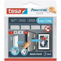 TESA Powerstrips CLICK L, Monteringspude, Hvid, Indendørs, 7,2 kg, 20 mm, 85 mm