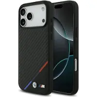 BMW M Carbon Tricolor Line MagSafe-etui til iPhone 17 Pro Max – Sort