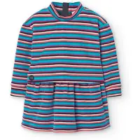 Boboli Velour Striped Kjole Med Lange ærmer