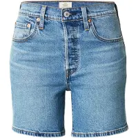 Levi's Levi'stil kvinder. A9296-0006 Shorts 501 Mid Thigh Lightweight blå (24), Casual, Bomuld, Denim