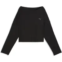 Puma CLOUDSPUN Rib Slouch Boxy Tee Women, Clothing, Black, XXS