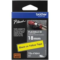 Brother TZe-FX641 labeltape - sort på gul 18mm x 8m - Flexible ID