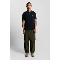 Lyle And Scott Vintage Herre Logo Ribstrikket Polo Shirt Y070 Dark Navy/Bone White