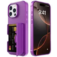 Mtp Products iPhone 16 Pro Hybrid Cover med Spejl og Kortholder - Lilla