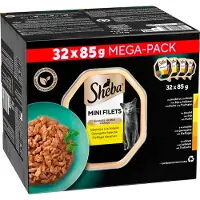 Sheba Mini Filets Selection med fjerkræ i sauce megapack vådfoder til katte (bakker 85 g)
