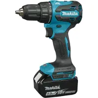 Makita bore-/skruemaskine 18V - DDF490RTJ, inkl. 2x5,0Ah batterier, lader & Makpac kuffert