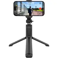 Crong SelfieGo Lite - Kompakt Bluetooth Selfie Stick-stativ (Sort)