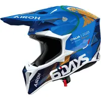 Airoh Wraaap 6Days Italy 2025 Crosshjelm Hvid/Blå L