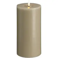 Moods & More LED bloklys i kit grey med smelteeffekt - Ø 9,9 cm x H 20 cm