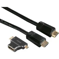 Hama HDMI Ethernet Kabel 1,5m +HDMI C/D adapt.Guldbelagt TL