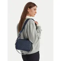 Michael Kors Michael Korstil kvinder. 32S5SYTC5V Bryant medium skuldertaske med navy-logo (OSFA), Casual, Kanvas, Blå
