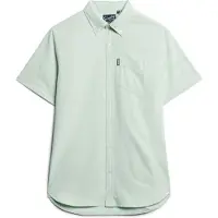 Superdry Superdrytil mænd. M4010623A Grøn kortærmet oxfordskjorte (XXL), Casual, Bomuld, Korte ærmer