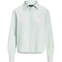 Ralph Lauren Polo Ralph Laurentil kvinder. 211891420001 Cropped boxy skjorte grøn (S), Casual, Bomuld, Lange ærmer