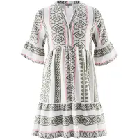 Happy girls Kjole khaki / pink / hvid