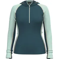 Smartwool W'S Classic Thermal Merino Base Layer 1/2 Zip Hoodie Boxed, P09 | twilight/arctic green, S