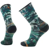 Smartwool U'S Hike Light Cushion Campground Print Crew sokker K18, vinter moss, M