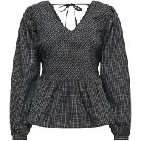 JDY Bluse 'JDYVilda' cappuccino / lysegrå / sort