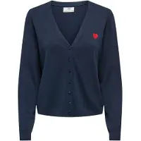 JDY Cardigan 'JDYKate' navy / kirsebærsrød