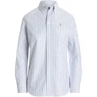 Ralph Lauren Bluse lyseblå / cognac / hvid