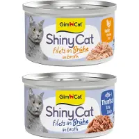 GimCat Sparpaket ShinyCat Filet Dose 12 x 70 g - Mix: 1 kylling-variant & 1 tun-variant