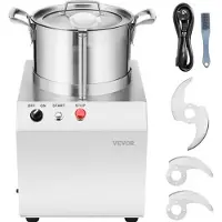 Vevor foodprocessor og grøntsagshakker, 4L fødevaregodkendt foodprocessorhakker i rustfrit stål med 2 ekstra S-kurveblade, ideel til at hakke grøntsager, frugt, korn og nødder