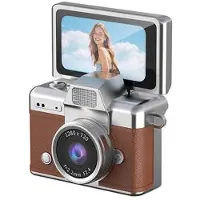 Mtp Products LK-027 Mini Retro Tommelfingerkamera - 1.47 flipskærm, HD 720p video - Brun