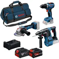 Bosch Kit18v:gsr+gbh+gws+1x5+1xexba5.5ah Elektrisk Værktøjssæt