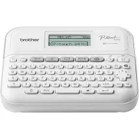 Brother P-Touch PT-D410 - Etikettemaskine - S/H - termo transfer - 18 mm bredde - 180 dpi - op til 20 mm/sek. - USB - skærer - spejltryk, lodret print, 5 skrivelinier, printforhåndsvisning - hvid, grå