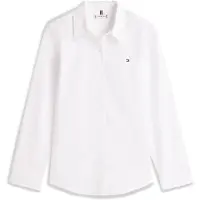 Tommy Hilfiger Bluse 'Regular Fit Flag Embroidery' hvid