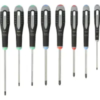 Bahco ERGO ligekærv/Phillips/Pozidriv/TORX skruetrækkersæt med gummigreb – 8 dele