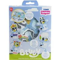 Toomies Bluey Bath Puzzle - Mix and Match Bluey Puzzle - Foam Toddler Bath Toys - Inkluderer mesh taske bad legetøj opbevaring med sugekoppe