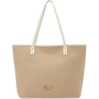 Liu Jo Liu Jotil kvinder. AA6070-T378A Beige jacquardvævet tote bag (OSFA), Casual, Polyuretan