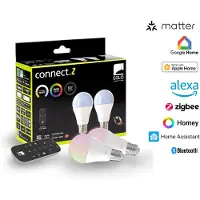 Eglo CONNECT.Z SÆT FJERNBETJENING + 2 E27 A60 opal SMART pærer M/FARVER(RGB) OG TUNABLE WHITE