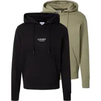 Jack & Jones Sweatshirt 'JJESOHO' khaki / sort / hvid