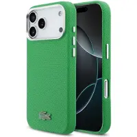 Lacoste iPhone 17 Pro Max Iconic Petit Pique Metal Logo Cover - MagSafe-kompatibelt - Grøn
