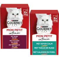 Gourmet Mon Petit Intense med fisk og kød vådfoder til katte