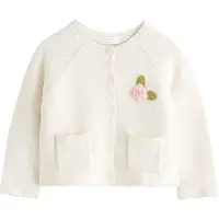 Next Cardigan 'Flower Girl' mørkegrøn / lyserød / hvid